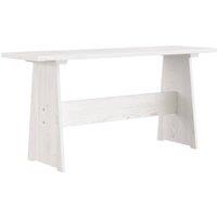 Berkfield Home Table Dining Table with Bench White Solid Pinewood