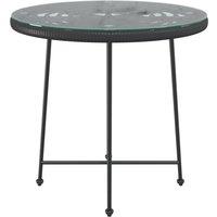 Berkfield Home Sturdy Dining Table Black 80 cm Tempered Glass & Steel