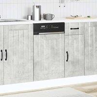 Berkfield Home Decorative Dishwasher Panel Lucca Concrete Grey Engineered Wood