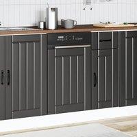 Berkfield Home Decorative Dishwasher Panel Lucca Black Engineered Wood