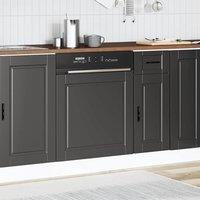 Berkfield Home Decorative Dishwasher Panel Porto Black 60x1.5x67 cm Engineered Wood