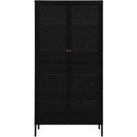 Berkfield Home Durable Display Cabinet Black 90x40x180 cm Steel & Tempered Glass | Size: 90 x 40 x 180 cm