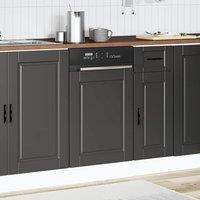 Berkfield Home Decorative Dishwasher Panel Porto Black 45x1, 5x67 cm Engineered Wood