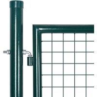 Berkfield Home Durable Double Door Fence Gate Powder-Coated Steel in Green