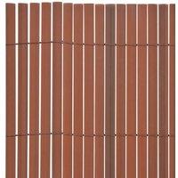 Berkfield Home Durable Double-Sided Garden Fence PVC 90x300 cm Brown
