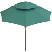 Berkfield Home Beautiful Double Decker Parasol 270x270 cm Wooden Pole Green