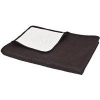 Berkfield Home Decorative Double-sided Quilted Bedspread 220x240 cm Cream & Brown in Dark Brown