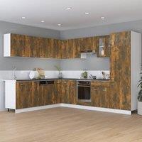 Berkfield Home Durable Drawer Bottom Cabinet Smoked Oak 30x46x81.5 cm Engineered Wood in Brown