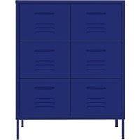 Berkfield Home Sturdy Drawer Cabinet Navy Blue 80x35x101.5 cm Steel