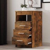 Berkfield Home Stylish Drawer Cabinet Smoked Oak 40x50x76 cm Engineered Wood in Brown | Size: 40 x 50 x 76 cm