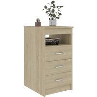 Berkfield Home Stylish Drawer Cabinet Sonoma Oak 40x50x76 cm Engineered Wood in Light Oak | Size: 40 x 50 x 76 cm
