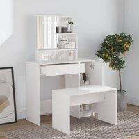 Berkfield Home Beautiful Dressing Table with Mirror High Gloss White 86.5x35x136 cm