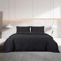 Berkfield Home Elegant Duvet Cover Set Black 135x200 cm Cotton