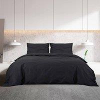 Berkfield Home Elegant Duvet Cover Set Black 135x200 cm Cotton