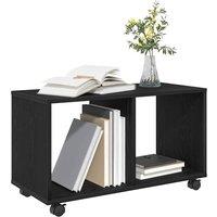 Berkfield Home Stunning End Table with Wheels Black Oak 72x33x42, 5 cm Engineered Wood
