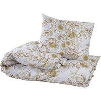 Berkfield Home Elegant Duvet Cover Set White & Brown 135x200 cm Cotton