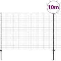 Berkfield Home Modern Euro Fence with 10 U Posts Grey 1, 5x10 m Steel