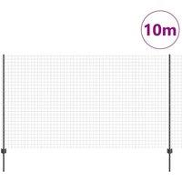 Berkfield Home Durable Euro Fence with 10 U Posts Grey 1, 4x10 m Steel in Dark Grey