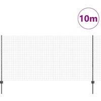 Berkfield Home Modern Euro Fence with 10 U Posts Grey 1, 2x10 m Steel