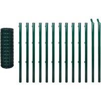 Berkfield Home Modern Euro Fence Steel 25x1.5 m Green