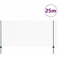 Berkfield Home Green Euro Fence with 11 U Posts Green 1, 2x25 m Steel