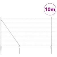 Berkfield Home Modern Euro Fence with 7 Spike Posts 1.6x10 m Galvanised Steel in Silver