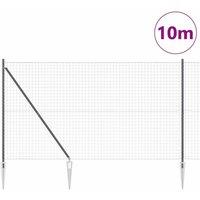 Berkfield Home Versatile Euro Fence with 7 Spike Posts 1.5x10 m Galvanised Steel Grey