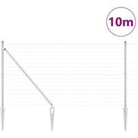 Berkfield Home Modern Euro Fence with 7 Spike Posts 1.4x10 m Galvanised Steel in Silver