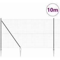 Berkfield Home Modern Euro Fence with 7 Spike Posts 1.5x10 m Galvanised Steel Grey