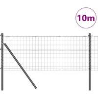 Berkfield Home Lush Euro Fence with 7 Posts 0.4x10 m Galvanised Steel Grey