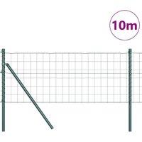 Berkfield Home Green Euro Fence with 7 Posts 0.8x10 m Galvanised Steel Green