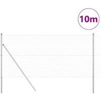 Berkfield Home Modern Euro Fence with 7 Posts 1.4x10 m Galvanised Steel in Silver