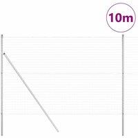 Berkfield Home Modern Euro Fence with 7 Posts 1.5x10 m Galvanised Steel in Silver