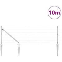 Berkfield Home Versatile Euro Fence with 7 Spike Posts 0.8x10 m Galvanised Steel in Silver