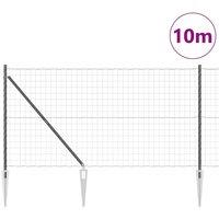 Berkfield Home Stylish Euro Fence with 7 Spike Posts 1.2x10 m Galvanised Steel Grey