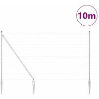 Berkfield Home Modern Euro Fence with 7 Spike Posts 1.5x10 m Galvanised Steel in Silver