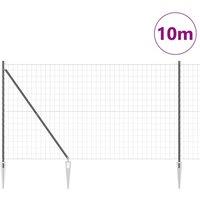Berkfield Home Stylish Euro Fence with 7 Spike Posts 1.6x10 m Galvanised Steel Grey