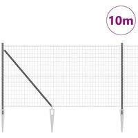 Berkfield Home Modern Euro Fence with 7 Spike Posts 1.4x10 m Galvanised Steel Grey