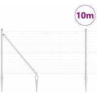 Berkfield Home Modern Euro Fence with 7 Spike Posts 1.2x10 m Galvanised Steel in Silver