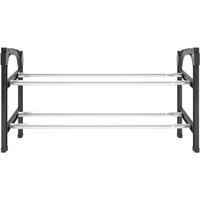 Berkfield Home Sturdy Extendable Shoe Rack with 2 Shelves 119x24x37 cm in Black | Size: 119 x 24 x 37 cm