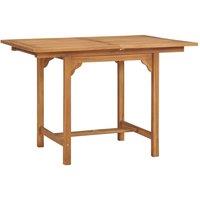 Berkfield Home Beautiful Extending Garden Table (110-160)x80x75cm Solid Teak Wood in Brown | Size: (110-160)x80x75 cm