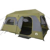 Berkfield Home Modern Family Tent 9-Person Green Quick Release Waterproof