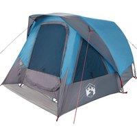 Berkfield Home Modern Family Tent Cabin 6-Person Blue Waterproof