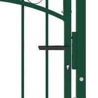 Berkfield Home Sturdy Fence Gate with Spikes Steel 100x100 cm Green
