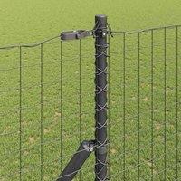 Berkfield Home Modern Fence Posts 26 pcs Grey 32 mm 210 cm Galvanised Steel