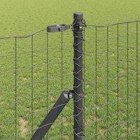 Berkfield Home Sturdy Fence Posts 52 pcs Grey 32 mm 190 cm Galvanised Steel