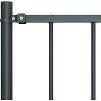 Berkfield Home Durable Fence Panel with Posts Powder-coated Steel 1.7x1 m Anthracite in Dark Grey