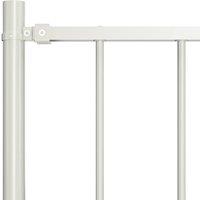 Berkfield Home Durable Fence Panel with Posts Powder-coated Steel 1.7x1 m White