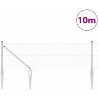Berkfield Home Modern Fence Post Set Set of 2 Galvanised Steel 10 x 0.5 m Durable in Silver