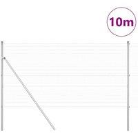 Berkfield Home Modern Fence Post Set Set of 2 Galvanised Steel 10 x 1 m Durable in Silver